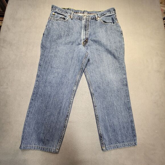 Levi's 550 Jeans Men's 38x24 Blue Relaxed Fit Straight Leg Denim Distressed - Picture 1 of 9